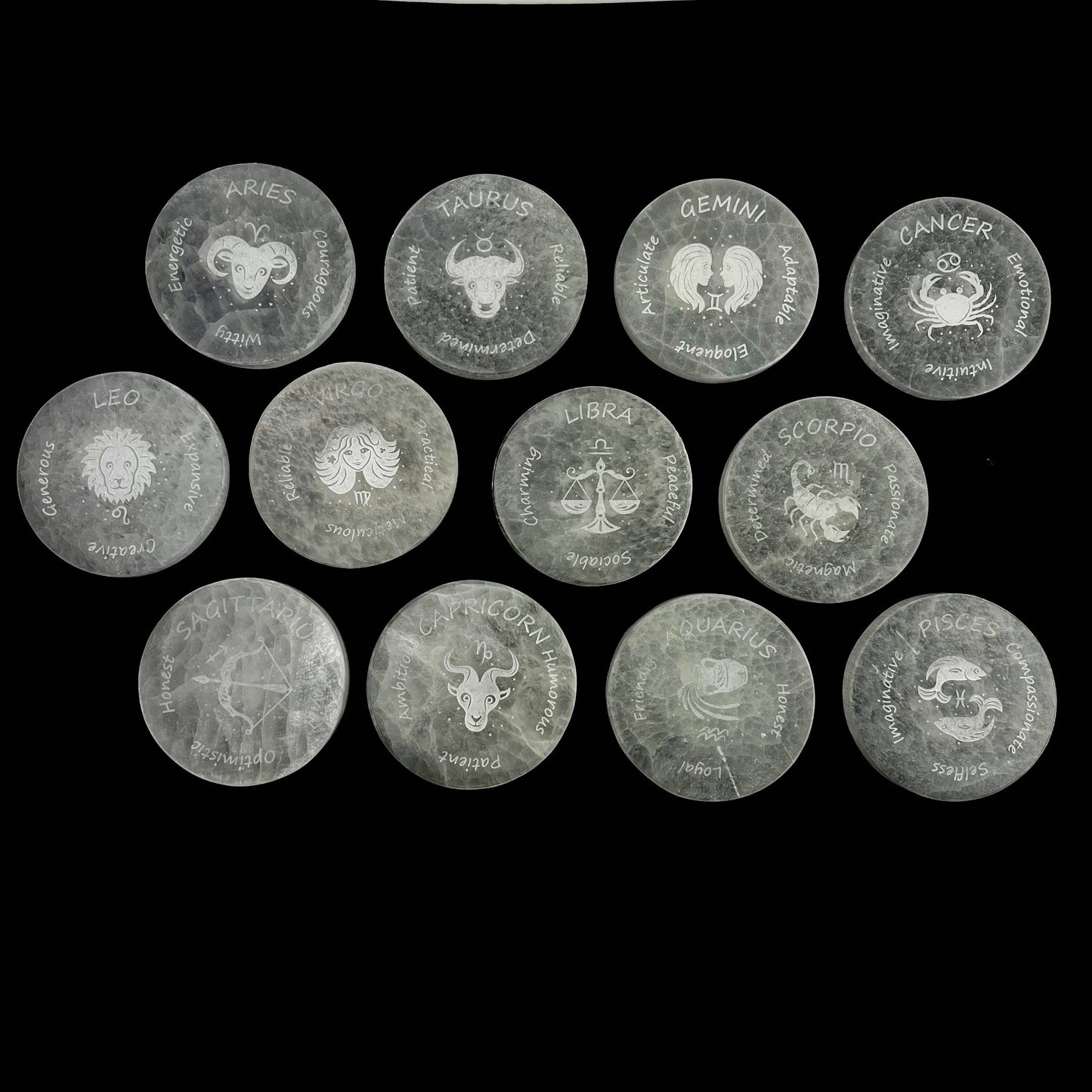 Zodiac Signs Selenite Plates