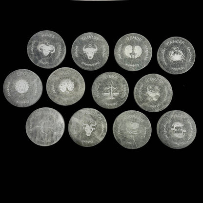 Zodiac Signs Selenite Plates